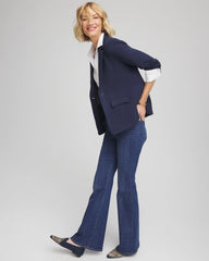 Chico's Single-Breasted Sweater Blazer PASSPORT BLUE