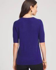 Chico's Crewneck Cashmere Pullover Sweater COBALT