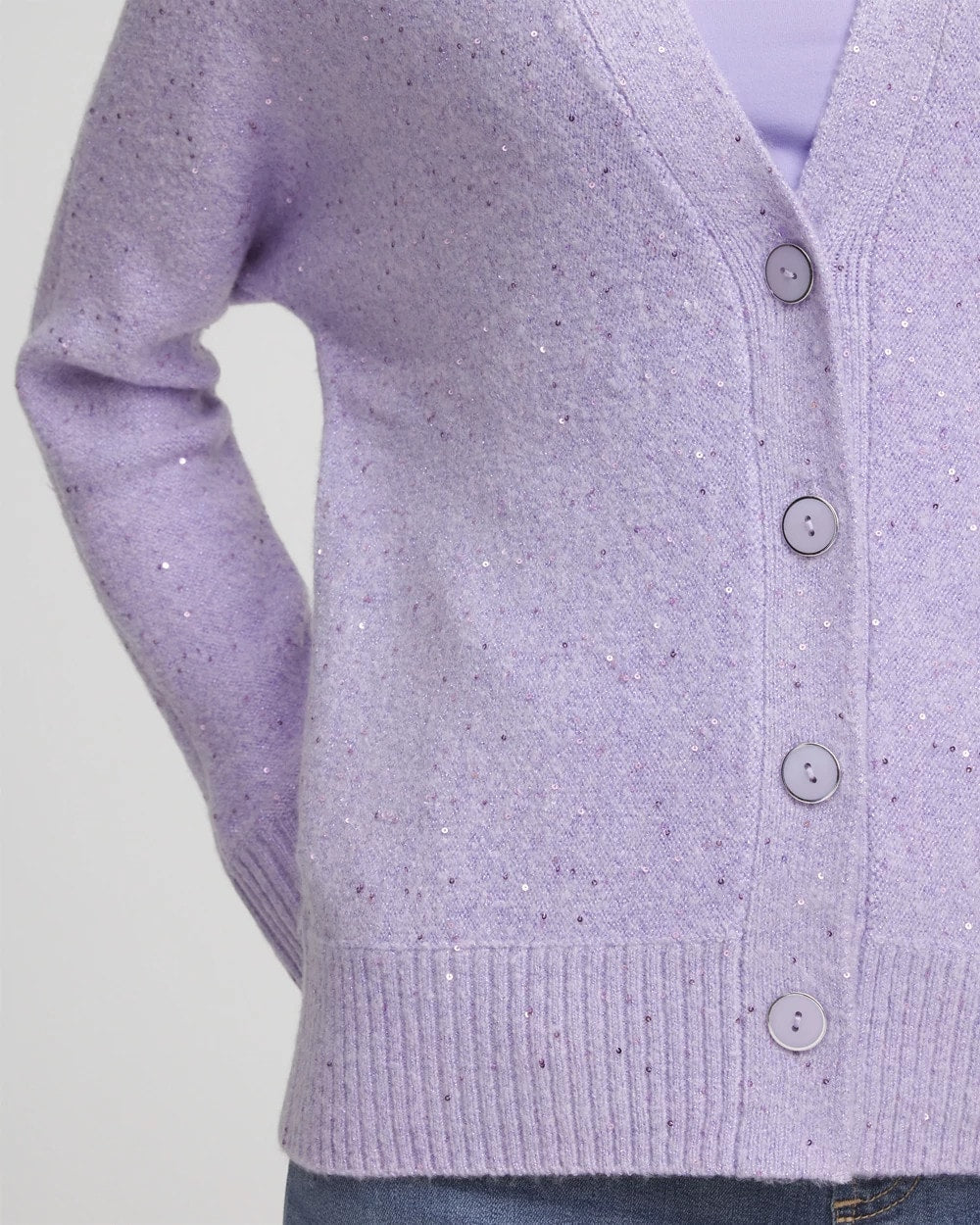Chico's Shine Boyfriend Cardigan LILAC MIST