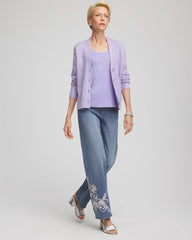Chico's Shine Boyfriend Cardigan LILAC MIST