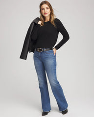 Chico's Crewneck Cashmere Pullover Sweater BLACK