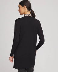 Chico's Ella Pocketed Cardigan Sweater BLACK
