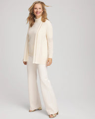 Chico's Cashmere Pearl-Trim Cardigan CREAM