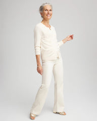 Chico's Embellished Crewneck Cardigan ENGLISH CREAM