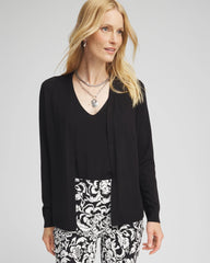 Chico's Ella Long-Sleeve Cardigan BLACK