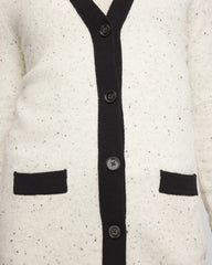 Chico's Tipped Lady Jacket Cardigan ENGLISH CREAM