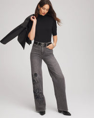 Chico's Cashmere Elbow-Sleeve Sweater BLACK