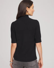 Chico's Cashmere Elbow-Sleeve Sweater BLACK