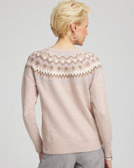 Chico's Fair Isle Sweater BIRCH BARK