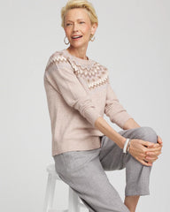 Chico's Fair Isle Sweater BIRCH BARK