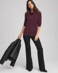 Chico's Cowlneck Cashmere Pullover Tunic WINE