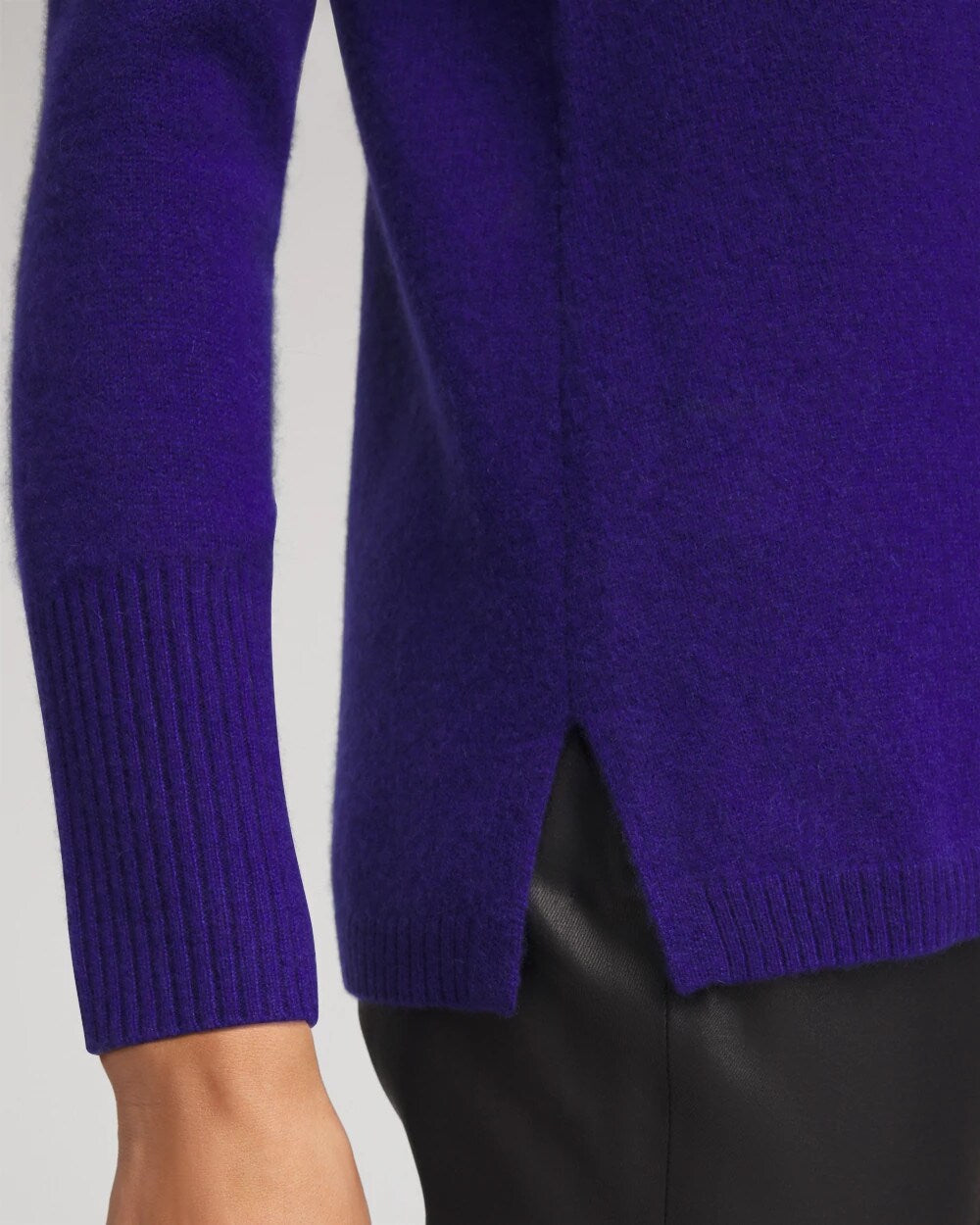 Chico's Cowlneck Cashmere Pullover Tunic COBALT