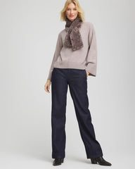 Chico's Cashmere Mockneck Sweater TAUPE HEATHER