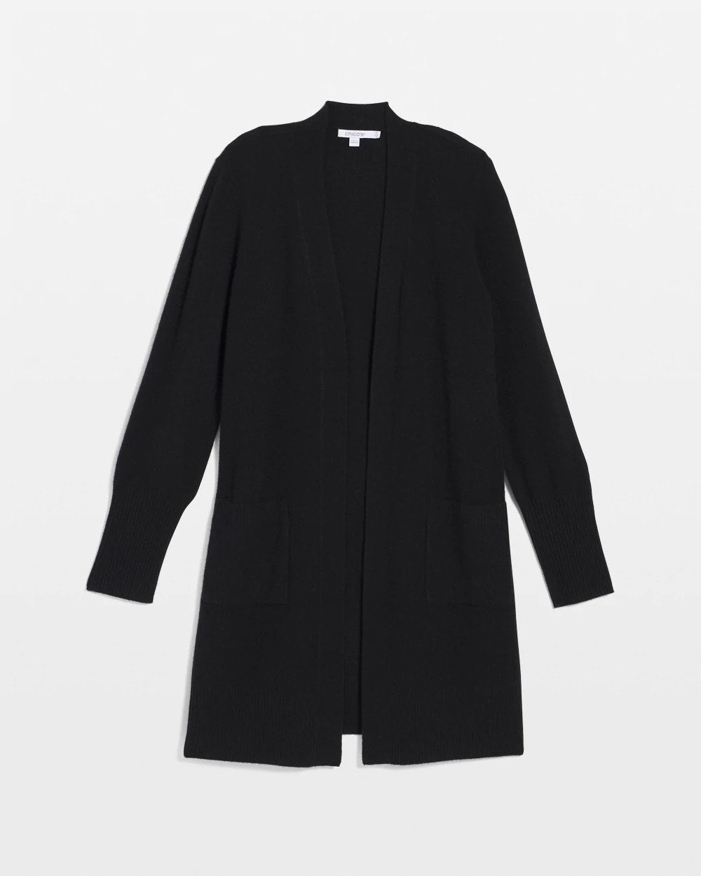 Chico's Cashmere Duster Cardigan BLACK