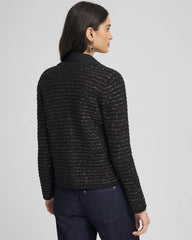 Chico's Shine Cropped Cardigan BLACK