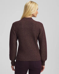 Chico's Metallic Ribbed Pullover NIGHT BLOOM