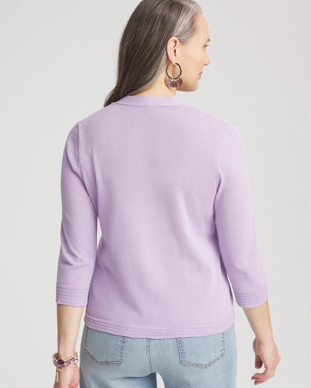 Chico's Summer Romance Short Cardigan GENTLE LAVENDER