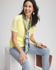 Chico's Dolman Sleeved Sweater Tee BRIGHT YELLOW