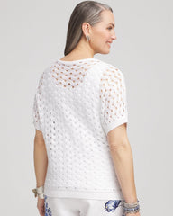 Chico's Dolman Pointelle Sweater ALABASTER