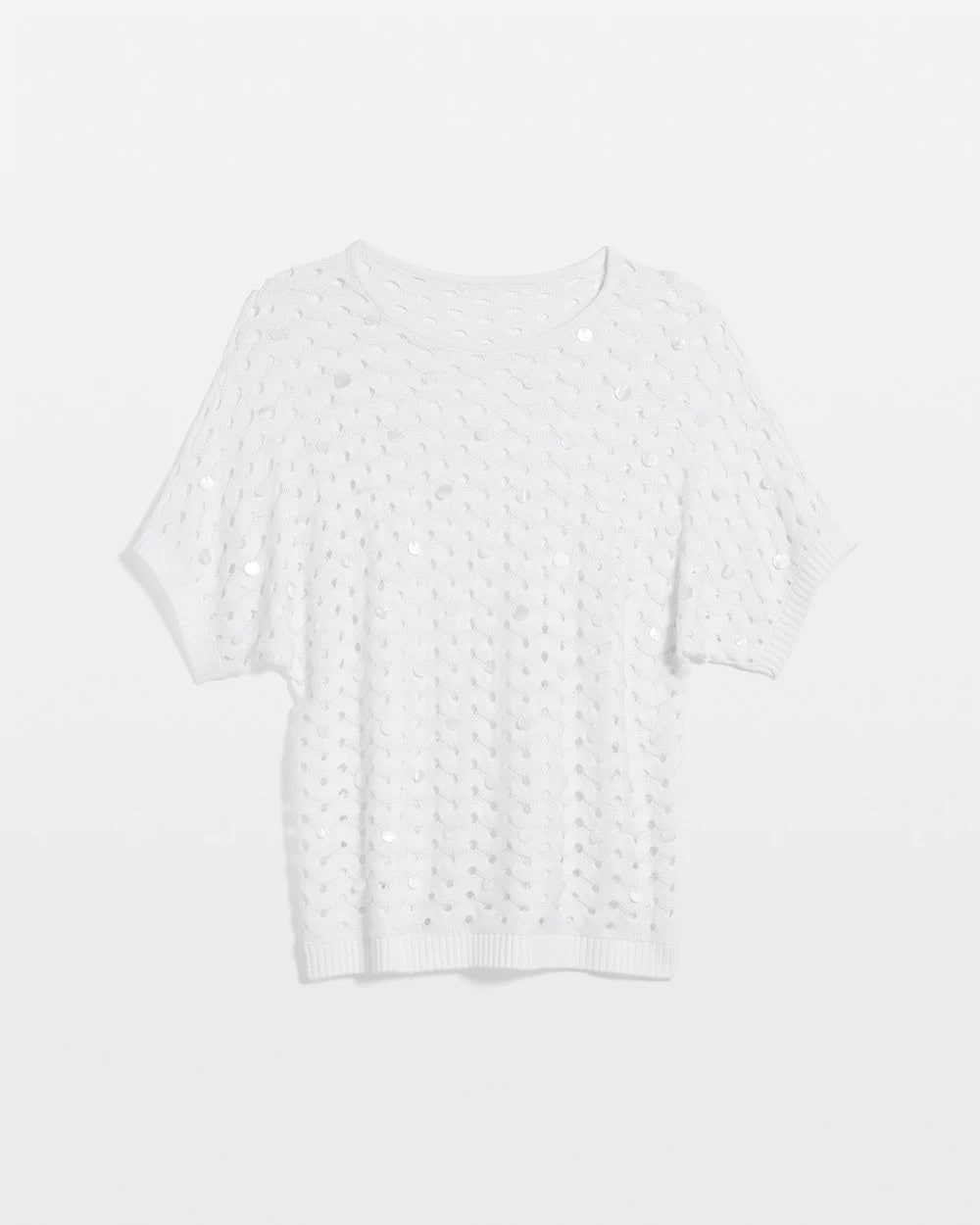 Chico's Dolman Pointelle Sweater ALABASTER