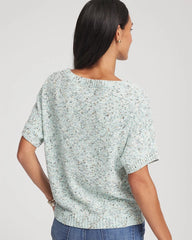 Chico's Textured Dolman Pullover Sweater BLUE MENTHE