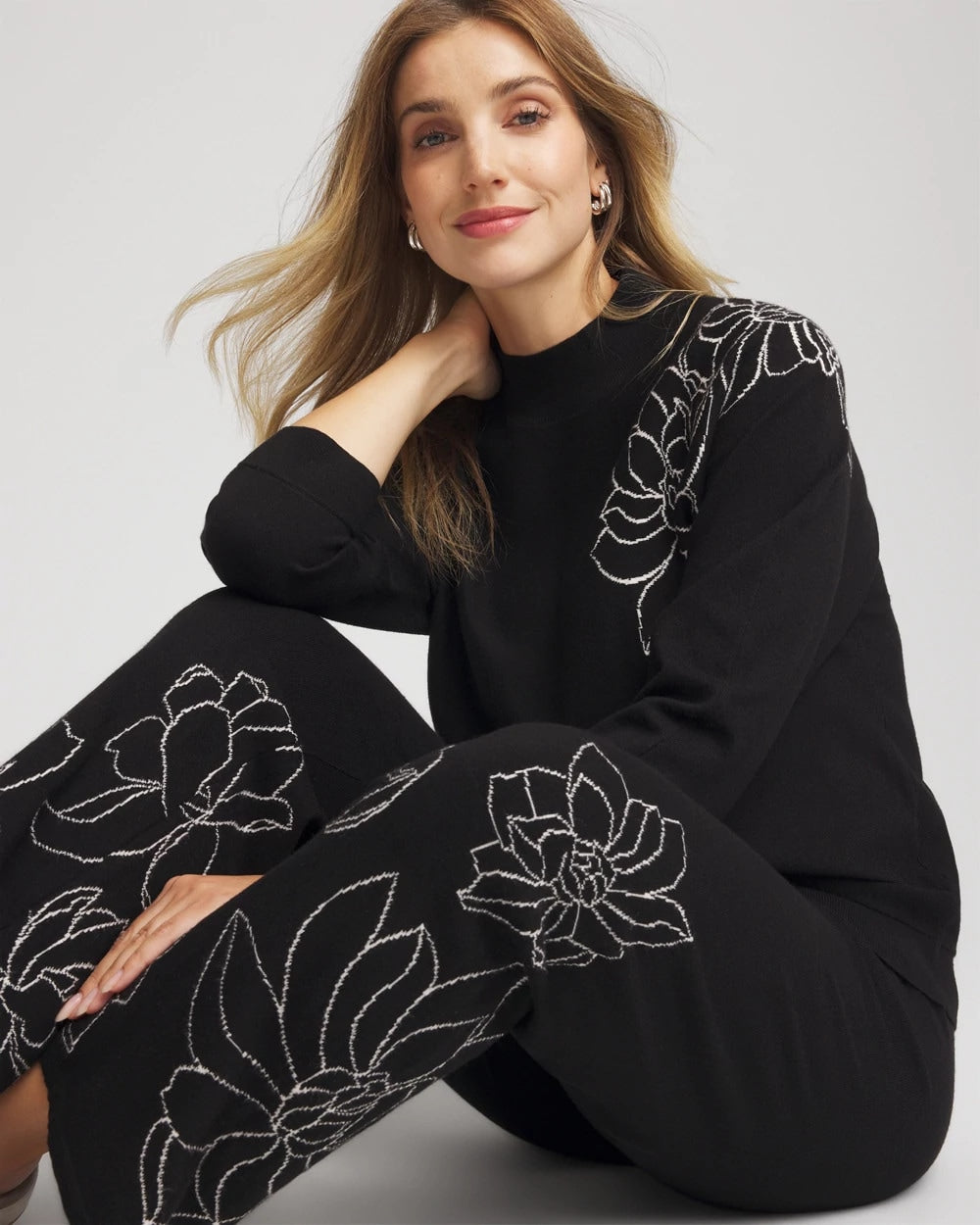Chico's Zenergy® Luxe Intarsia Sweater BLACK