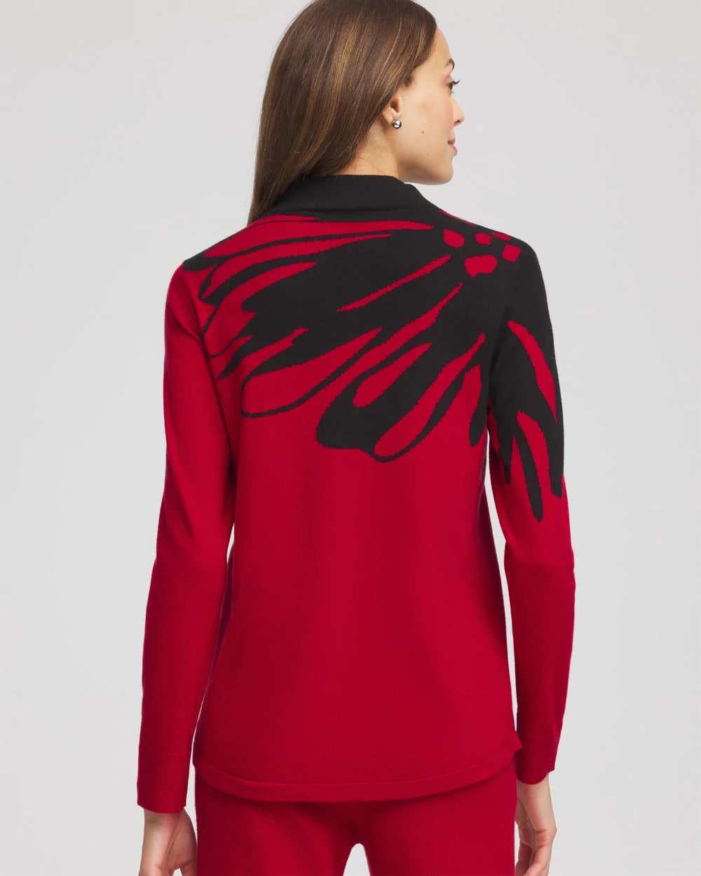 Chico's Zenergy® Luxe Printed Pullover Top CARMINE RED