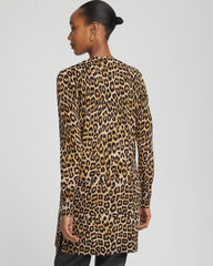 Chico's Ella Animal-Print Cardigan Sweater SAND