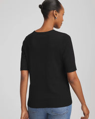 Chico's Ella Classic-Fit Sweater Tee BLACK