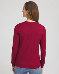 Chico's Ella Long-Sleeve Cardigan RUSSET RED