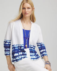 Chico's Tie-Dye Summer Romance Short Cardigan ALABASTER