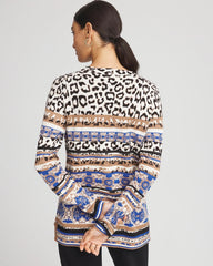 Chico's Animal Fair Isle Cardigan ENGLISH CREAM