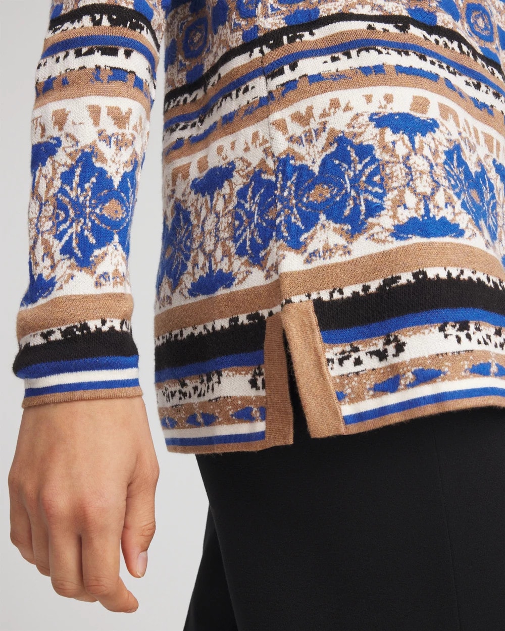 Chico's Animal Fair Isle Cardigan ENGLISH CREAM