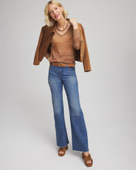 Chico's Ombre Metallic Pullover Sweater CARAMEL APPLE
