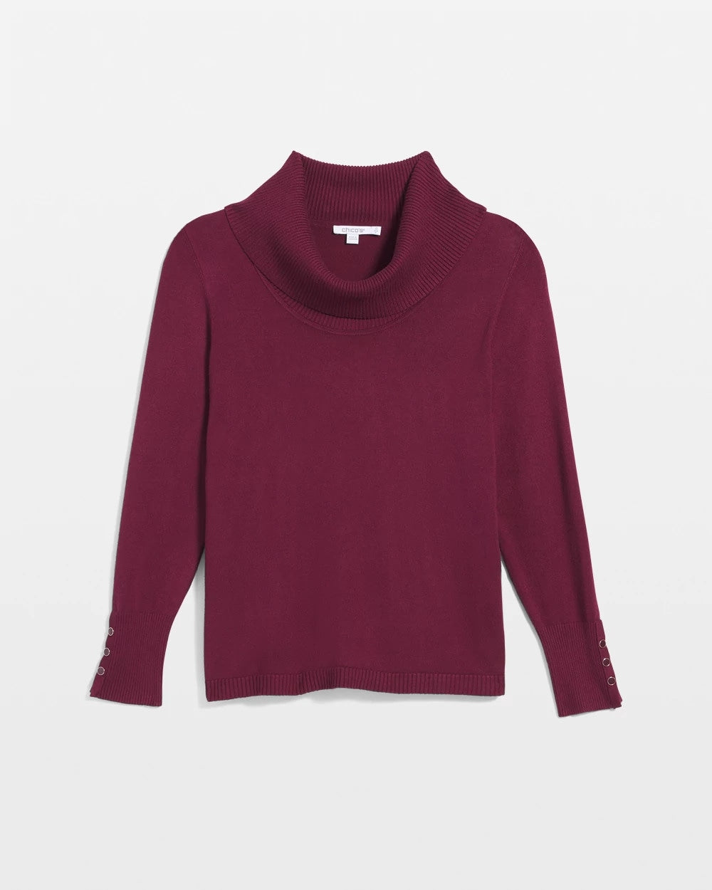 Chico's Cowlneck Long-Sleeved Sweater DEEP CHIANTI