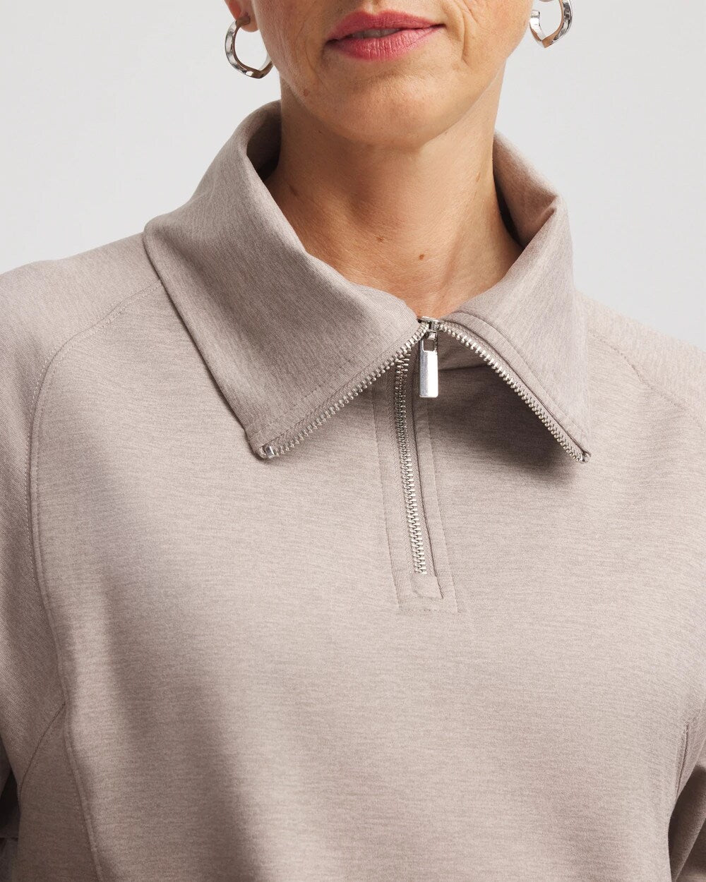 Chico's Zenergy® Cloud Half-Zip Pullover Top ROCKY MOUNTAIN