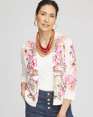 Chico's Summer Romance Floral Cardigan ECRU