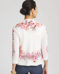 Chico's Summer Romance Floral Cardigan ECRU