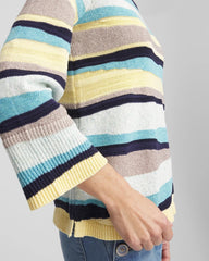 Chico's Striped Pullover AQUATIC TEAL