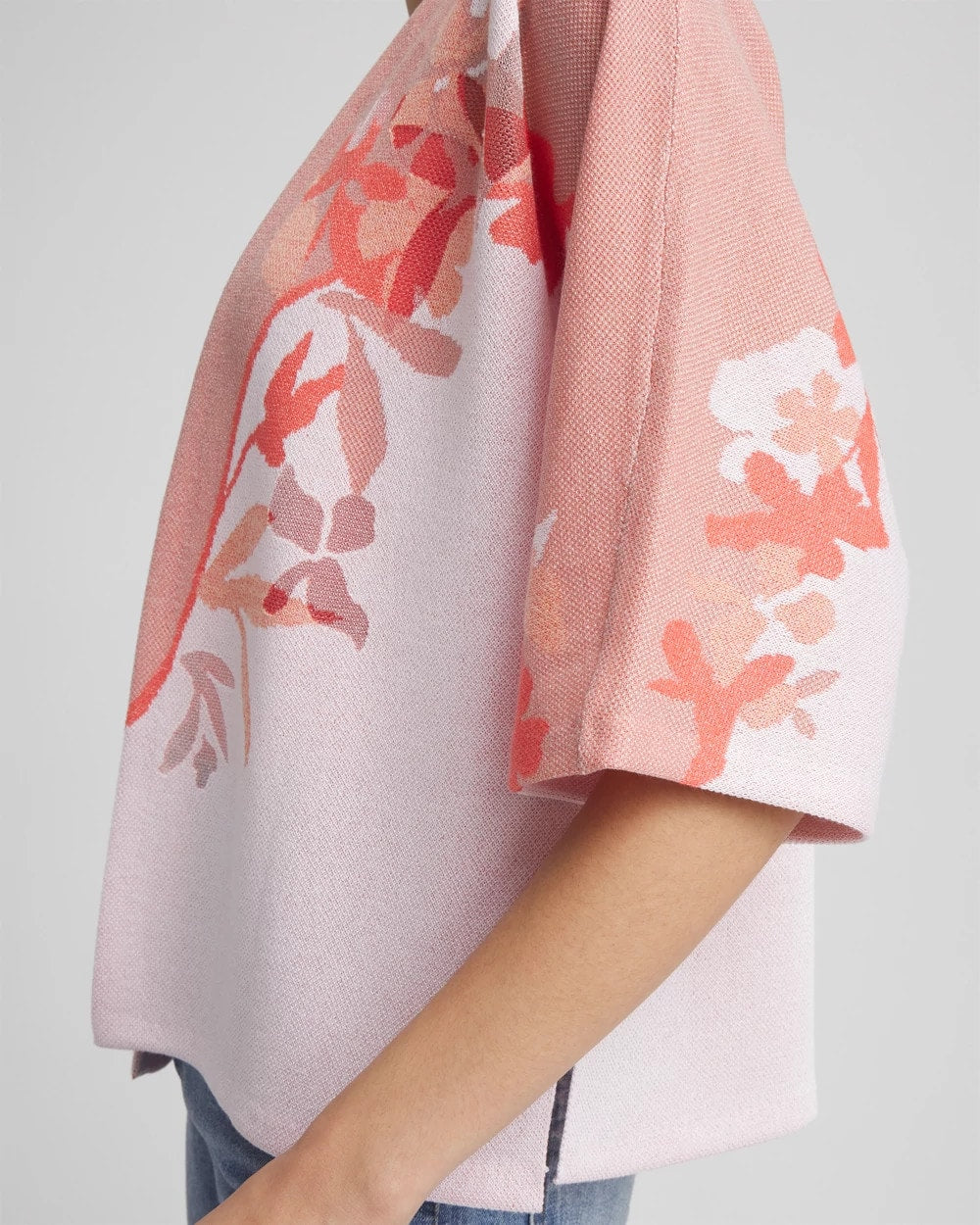 Chico's Jacquard Kimono-Style Cardigan ALABASTER
