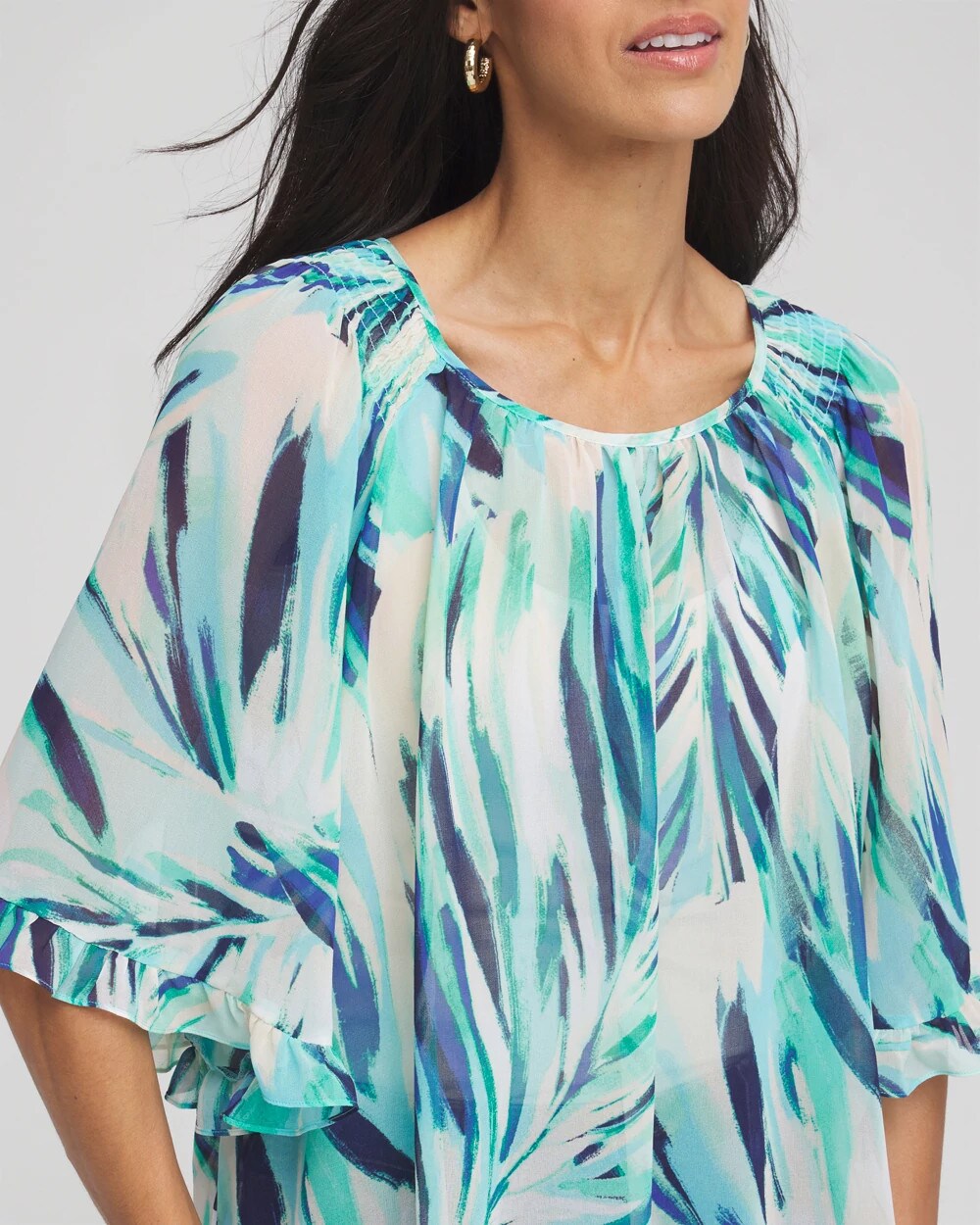 Chico's Georgette Batwing Blouse SEASPRAY