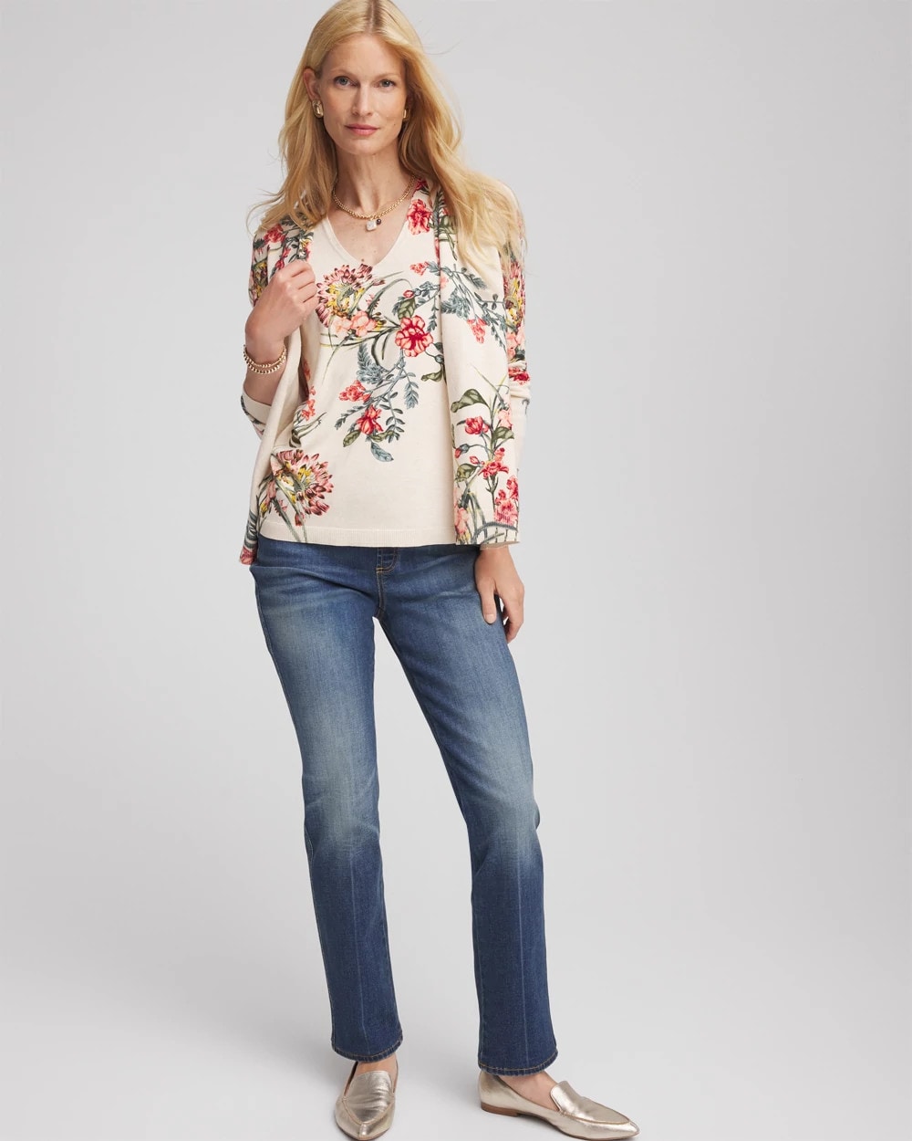 Chico's Ella Printed Sweater Tank MULTI