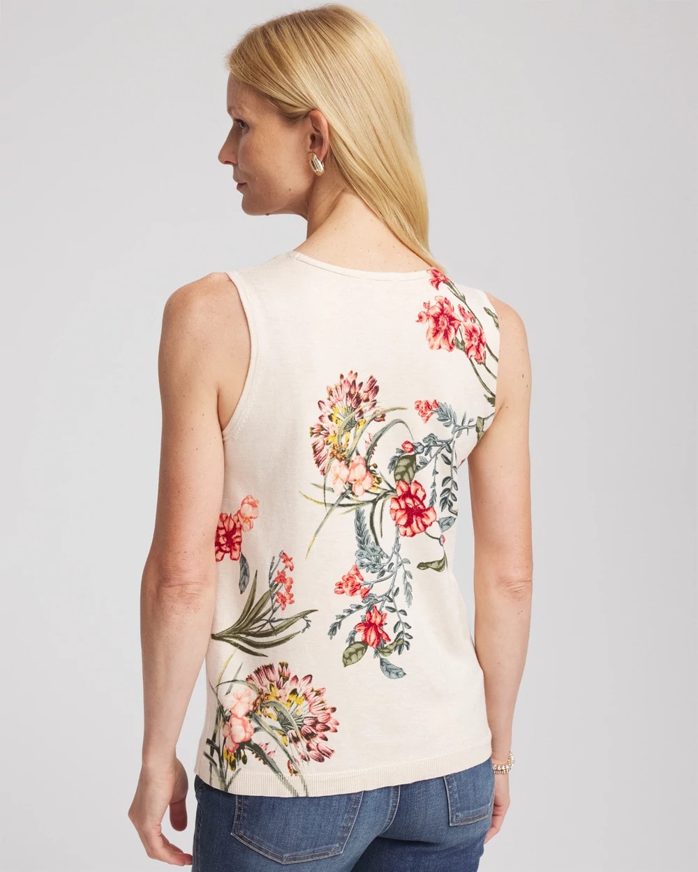 Chico's Ella Printed Sweater Tank MULTI