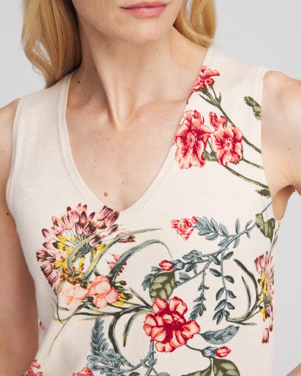 Chico's Ella Printed Sweater Tank MULTI