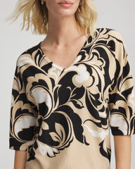 Chico's Printed Dolman Sweater NEUTRAL