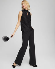 Chico's Burnout Mockneck Tank BLACK