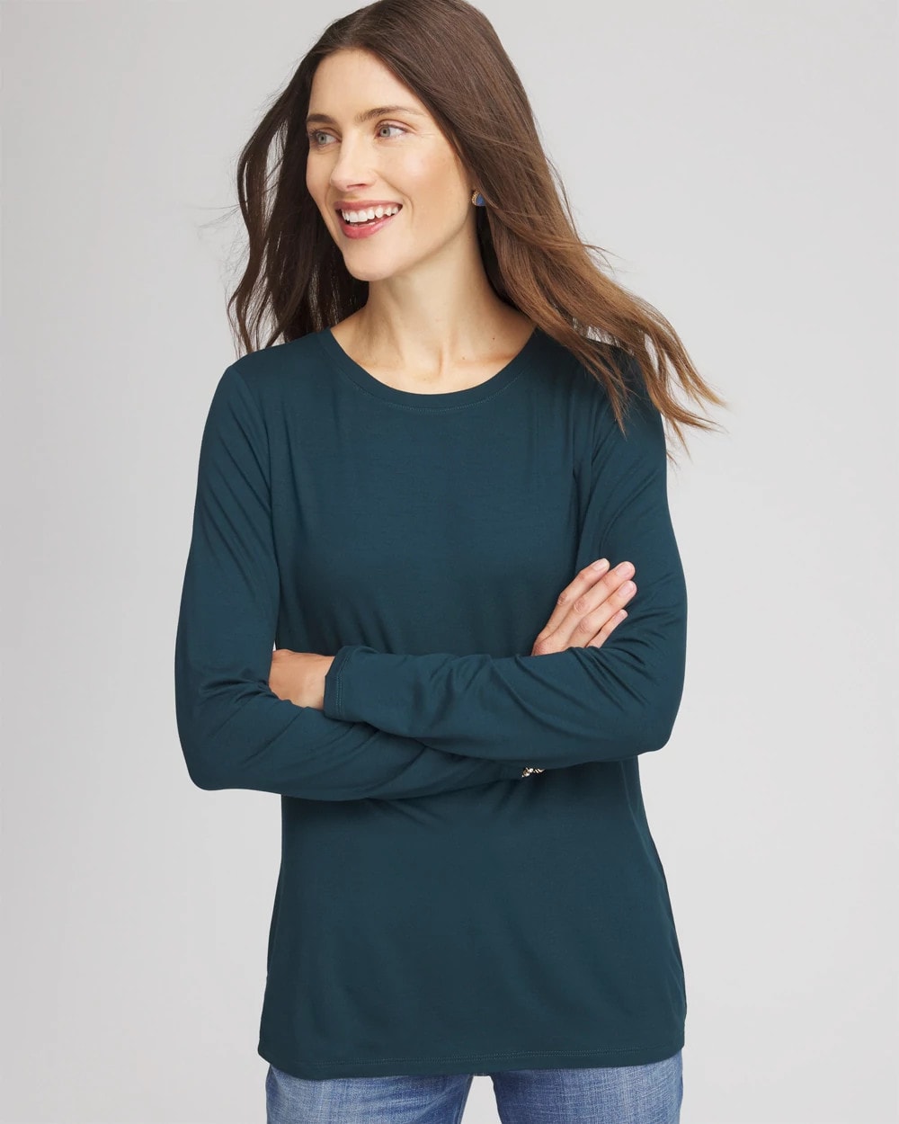 Chico's Touch of Cool™ Layering Tee TEAL SHADOW