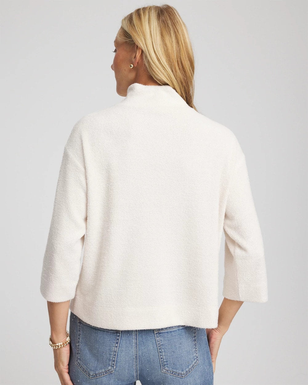 Chico's Jacquard Cozy Turtleneck ENGLISH CREAM