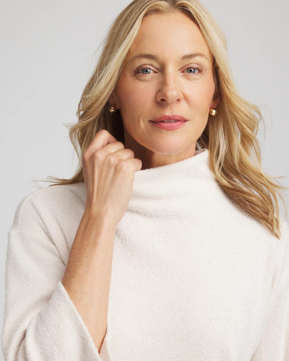 Chico's Jacquard Cozy Turtleneck ENGLISH CREAM
