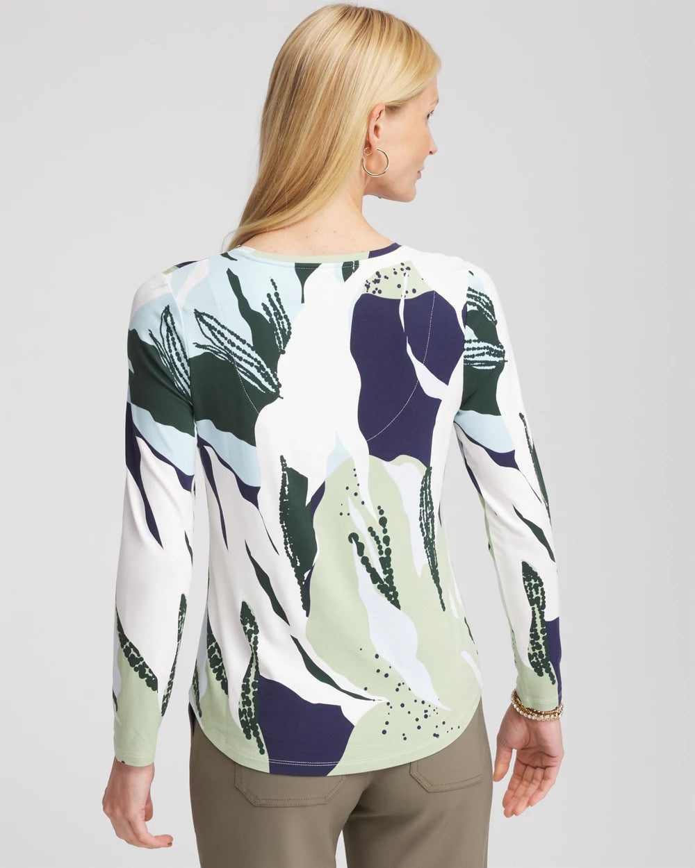 Chico's Sea-Print Touch of Cool™ Layering Tee SAGE MEADOW